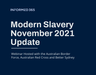 Webinar – Modern Slavery Act November 2021 Update – ABF, Red Cross and Better Sydney