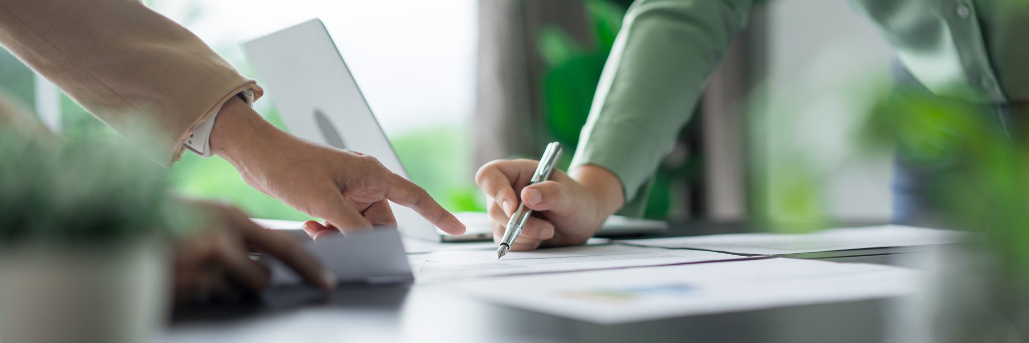 Alternative Energy Environment Businesspeople Checking Document And Brainstorm About Future Power